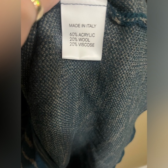 Elisabetta Italy wool stripe cowl turtle neck sleeveless sweater dress small - Picture 2 of 3